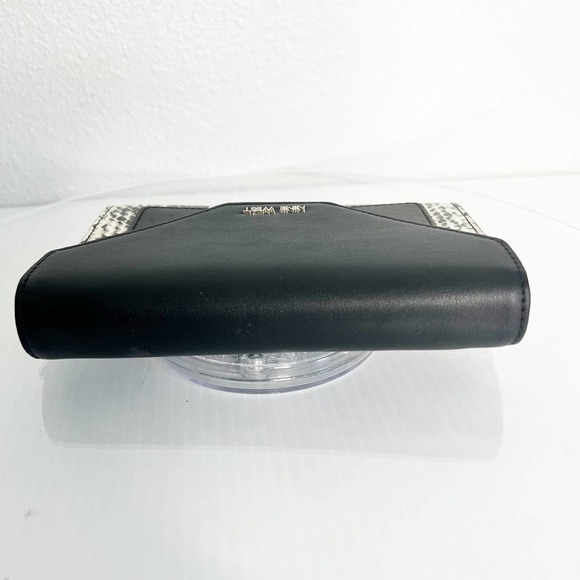 Nine West Black White Snakeskin Foldover Convertible Clutch Crossbody Bag - Picture 6 of 10